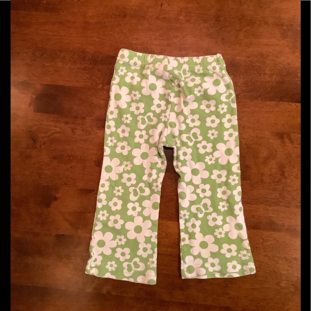 Carter’s girls green with white flower pants